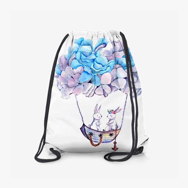Рюкзак «зайцы воздушный шар цветы»