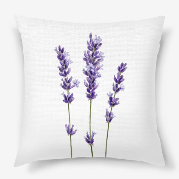 Подушка «Лаванда. Фиолетовые цветы. Летний принт.»