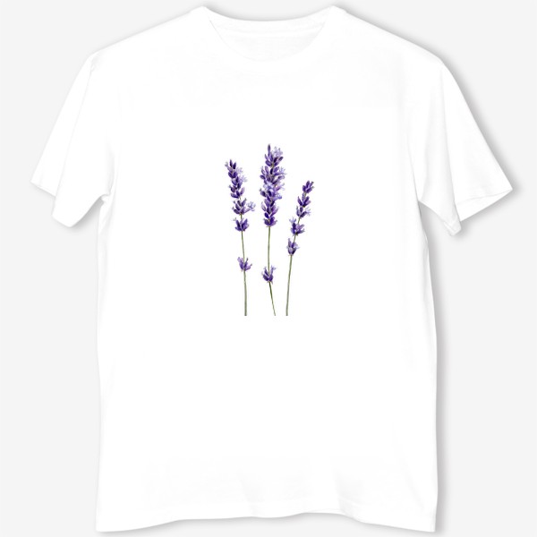 Футболка &laquo;Лаванда. Фиолетовые цветы. Летний принт.&raquo;