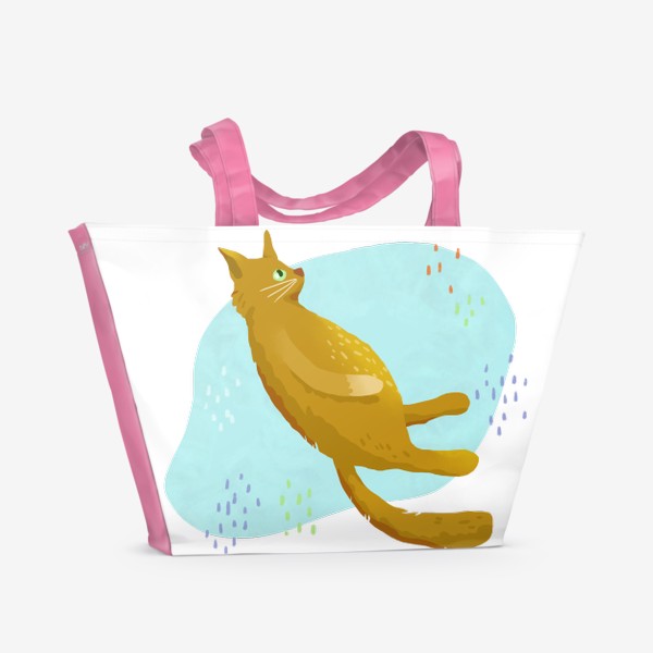 Пляжная сумка «Кот желто-рыжий лежит»