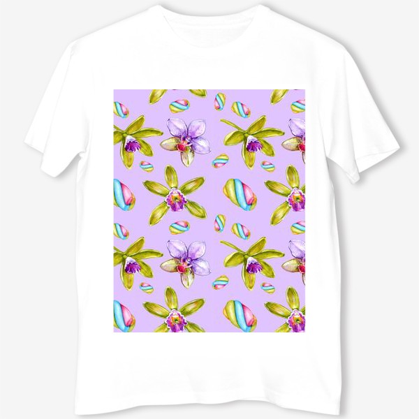 Футболка «Орхидеи и маршмеллоу - фиолетовый»