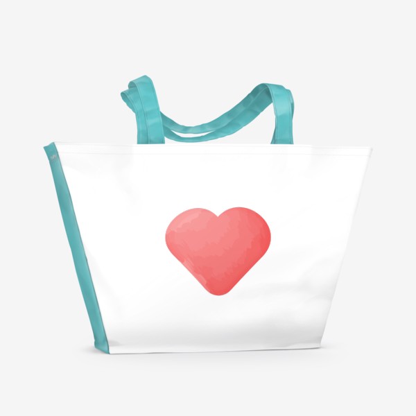 Пляжная сумка «Акварельное сердце»