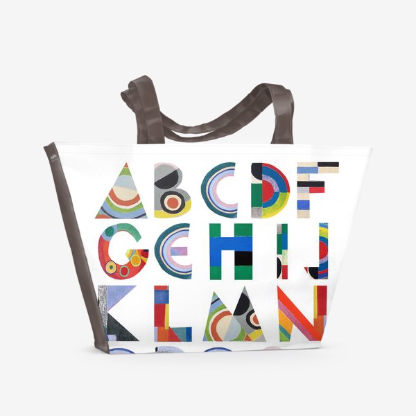 Пляжная сумка &laquo;Латинский алфавит по мотивам Sonia Delaunay&raquo;