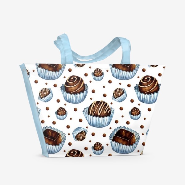 Пляжная сумка «Паттерн шоколадные конфеты»