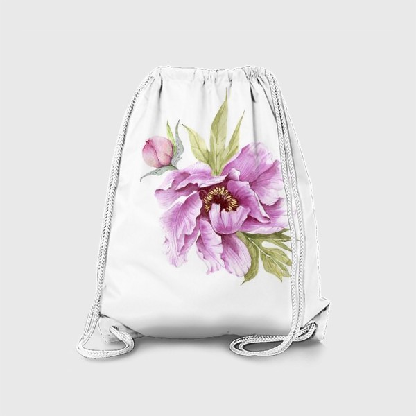 Рюкзак «розовый цветок пиона с бутоном »