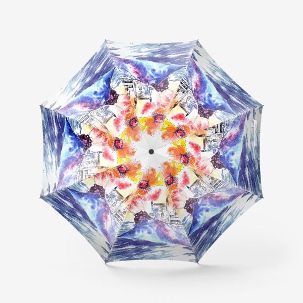 Зонт «замок море цветы»