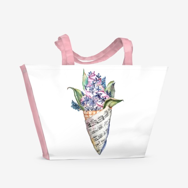 Пляжная сумка &laquo;Мороженое лето цветы&raquo;