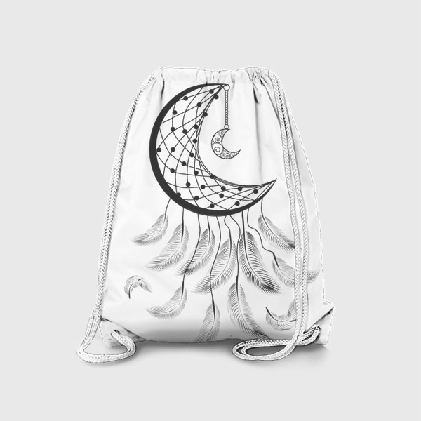 Рюкзак «Луна ловец снов с подвеской и летящими перышками»