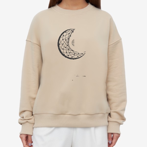 Свитшот «Луна ловец снов с подвеской и летящими перышками»