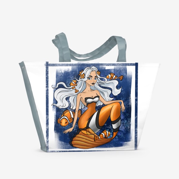 Пляжная сумка «Русалка рыбка-клоун»