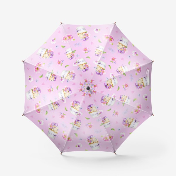 Зонт «Капкейки на розовом»
