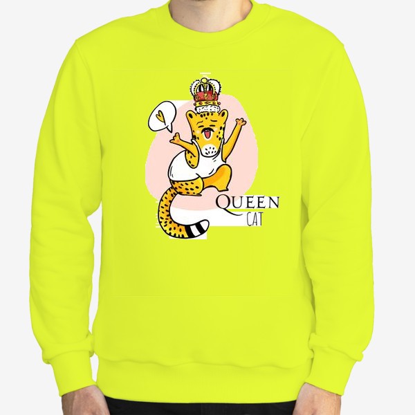 Свитшот «Кот Queen Леопард Котики Король Музыка группа Квин Фанарт»