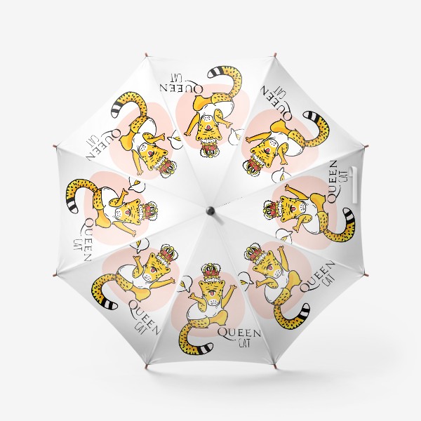 Зонт «Кот Queen Леопард Котики Король Музыка группа Квин Фанарт»