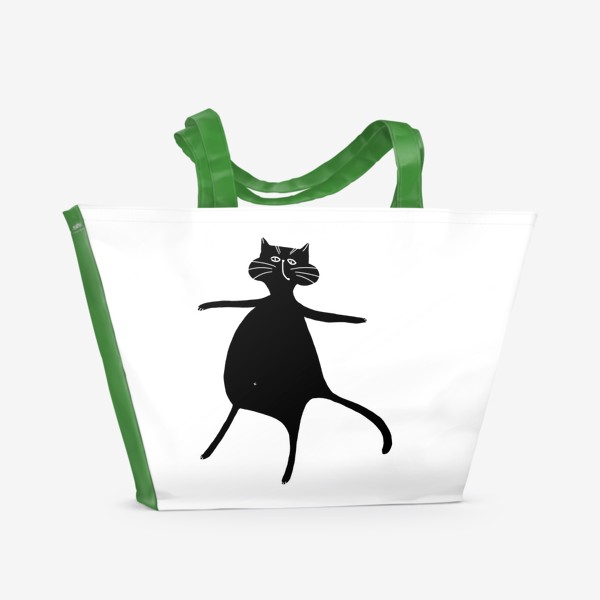 Пляжная сумка «Кошка толстовата немножко. Идет, гуляет»