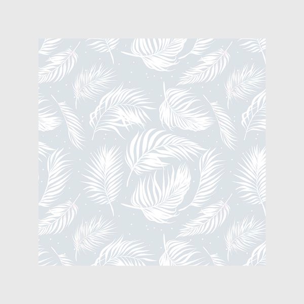 Скатерть &laquo;Белые пальмовые листья на серо-голубом&raquo;