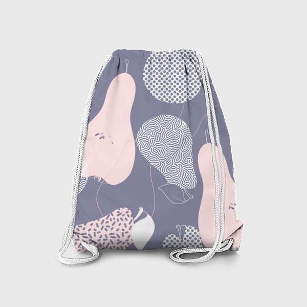 Рюкзак «Розовые и белые груши с принятом на пыльно фиолетовом»