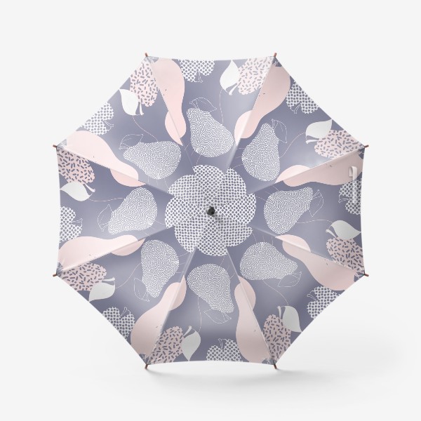 Зонт «Розовые и белые груши с принятом на пыльно фиолетовом»