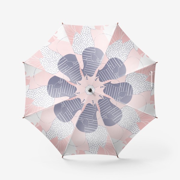 Зонт «Белые, розовые и фиолетовые груши с принятом на розовом фоне»