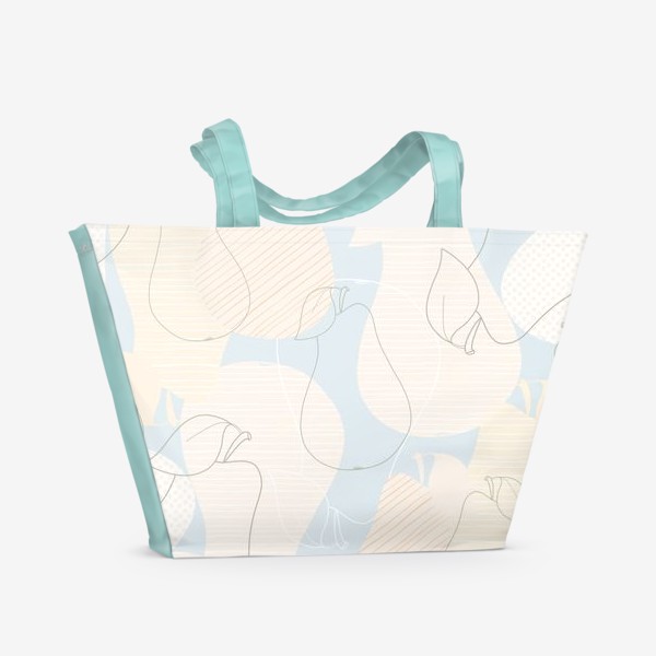 Пляжная сумка «Бежевые груши на голубом фоне»