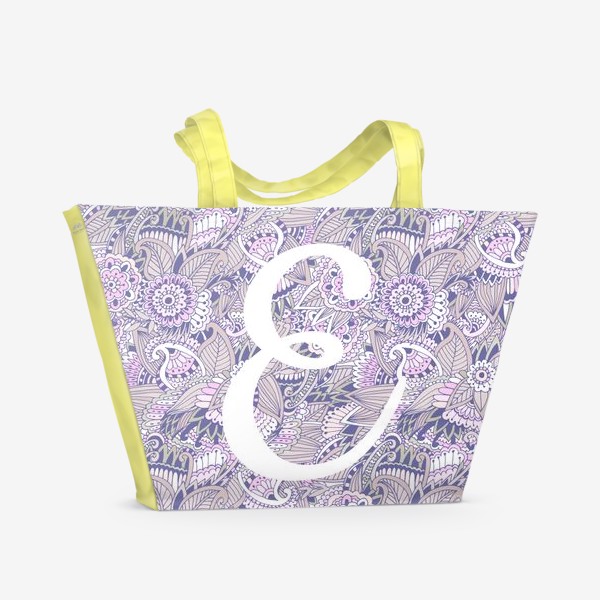 Пляжная сумка «Буква Е на красивом узоре»
