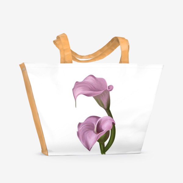Пляжная сумка «Розовые каллы»