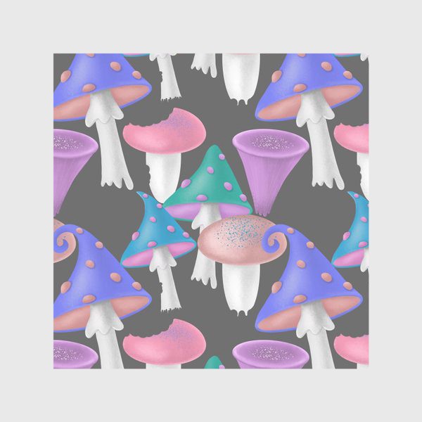 Скатерть «Волшебные грибы, осенний паттерн, мухоморы, лес, для любителей природы, грибочки, грибнику, на дачу, в летний домик »