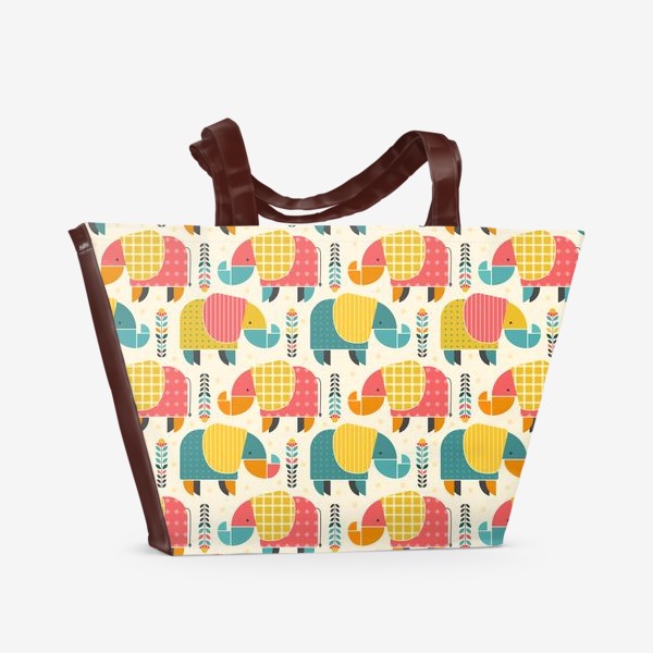 Пляжная сумка «Детский принт со слониками»