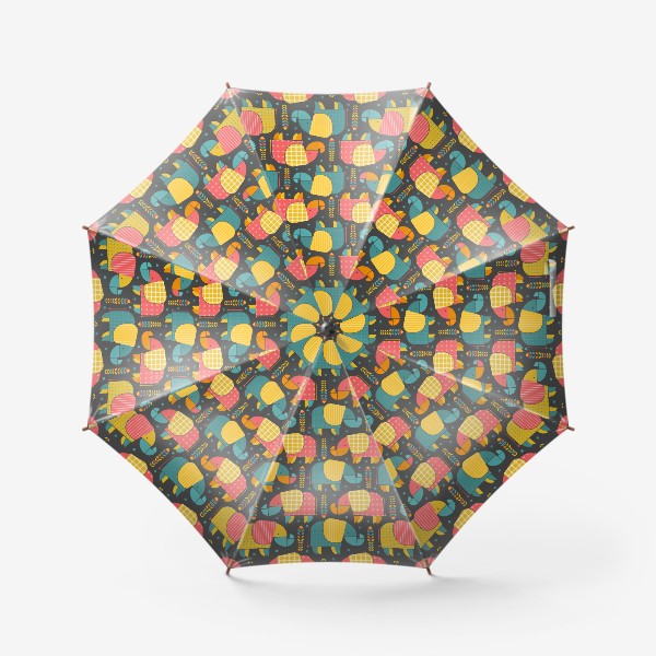 Зонт «Яркий принт с геометричными слонами»