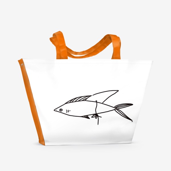 Пляжная сумка «Рыба с накладным плавником. Отображает уверенность в себе»