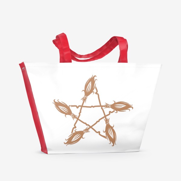 Пляжная сумка «Магический пентакль из метел ведьмы»
