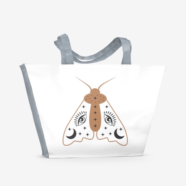 Пляжная сумка «Ночная бабочка, магическая символика»