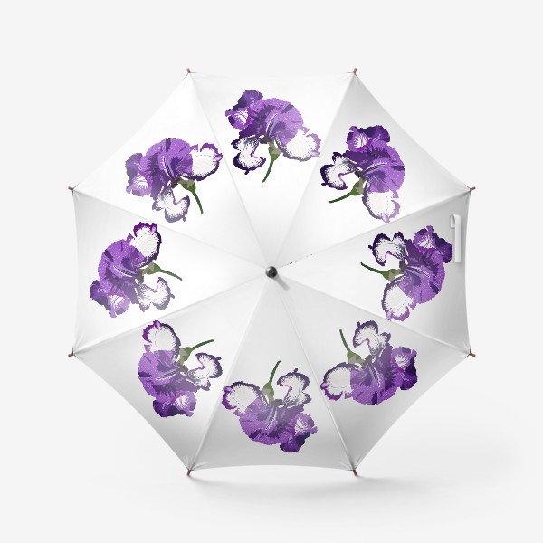 Зонт «Бело-фиолетовый реалистичный ирис »