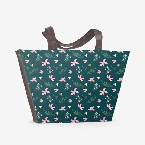 Пляжная сумка «бесшовный цветочный фон»