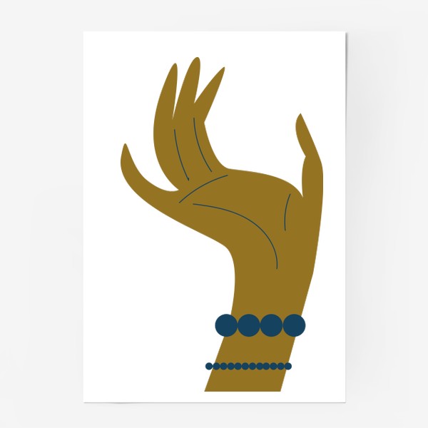 Постер «Золотая изящная рука гадалки на картах таро. Мистика минимализм»