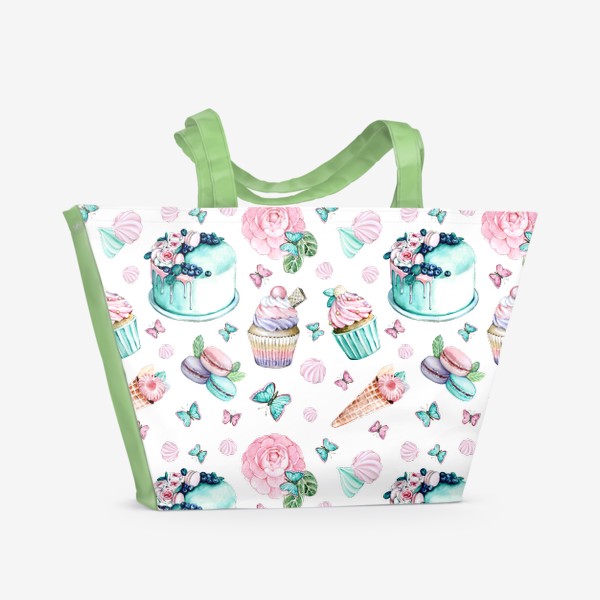 Пляжная сумка «Сладости и бабочки»