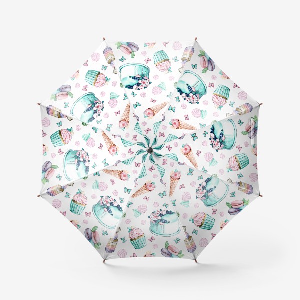 Зонт «Сладости и бабочки»