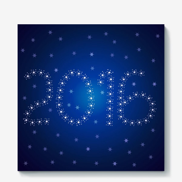 Холст «Новогодний постер 2016 звездный »