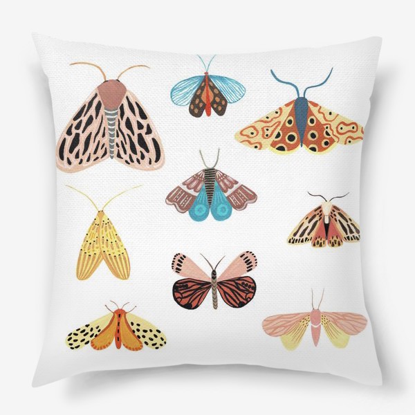 Подушка «Яркий принт бабочки мира»