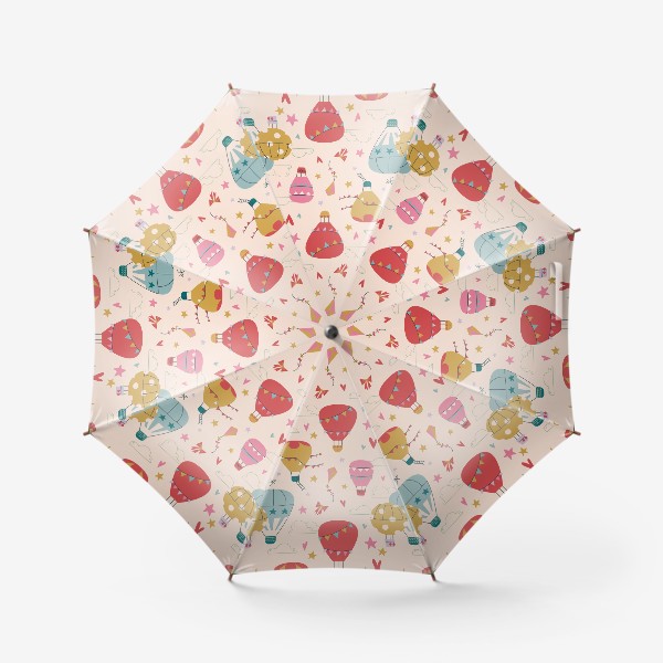 Зонт «Воздушный шар, паттерн на белом»