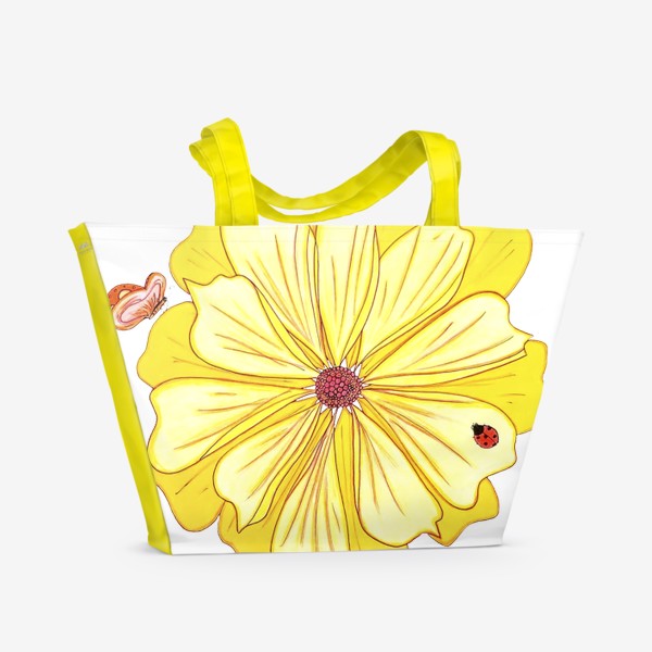 Пляжная сумка «Цветок желтый»