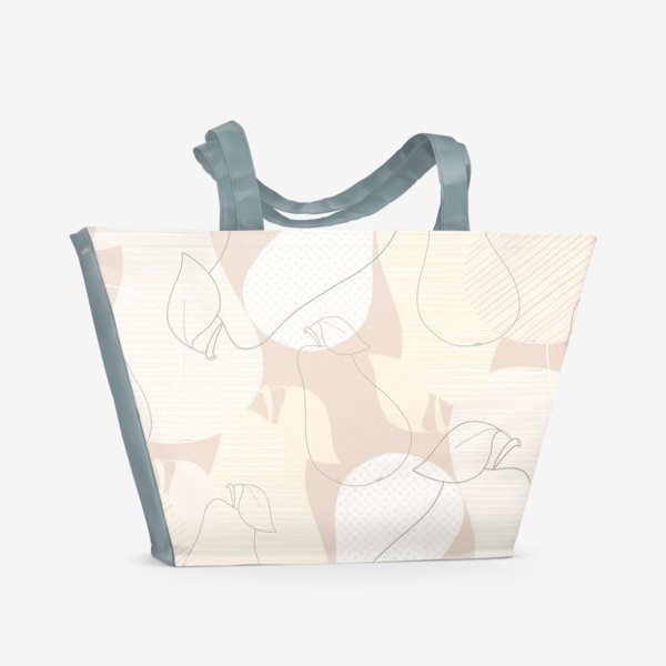 Пляжная сумка «Бежевые и желтые груши на телесном фоне»