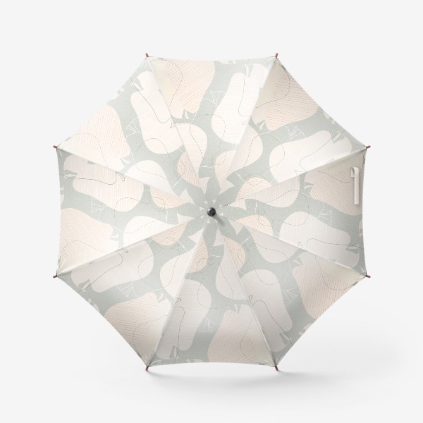 Зонт «Бежевые и желтые груши с принятом на нежно оливковом »