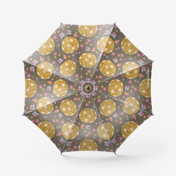 Зонт «Воздушный шар, паттерн на сером»