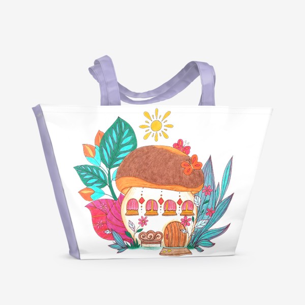Пляжная сумка «Домик грибок»