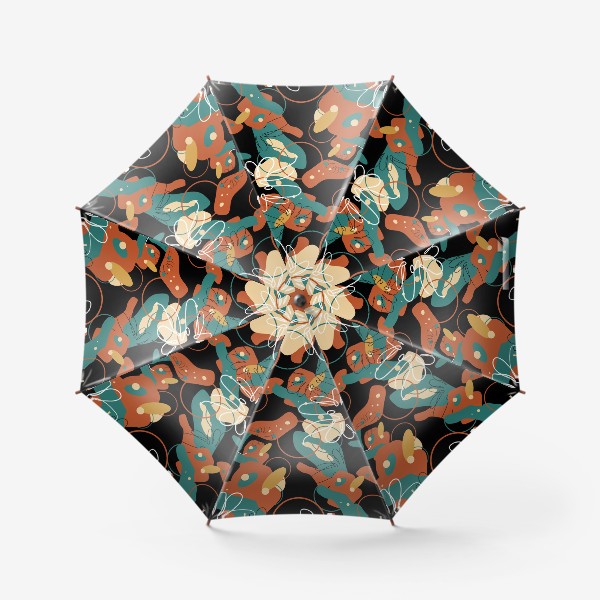 Зонт «Цветы и абстрактные пятна.»