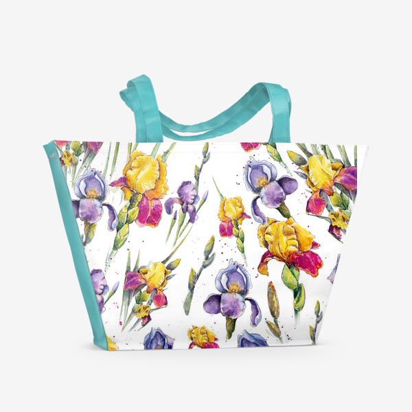 Пляжная сумка «Цветы ирисы. Летний принт.»