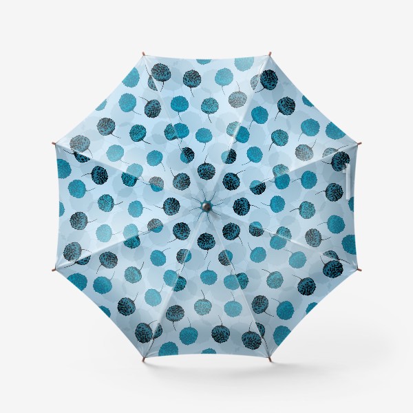 Зонт «Стилизованные соцветия клевера в синих тонах»