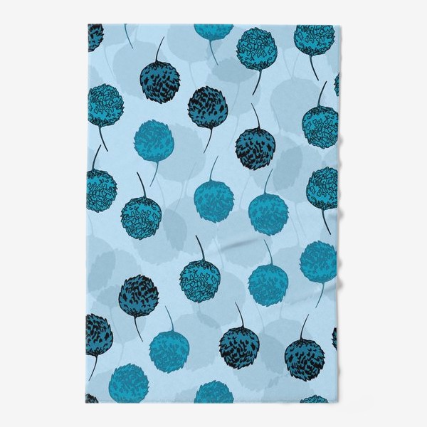 Полотенце «Стилизованные соцветия клевера в синих тонах»