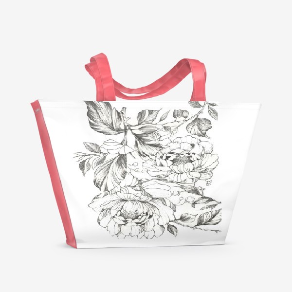 Пляжная сумка «Цветы "Прекрасные цветущие пионы"»