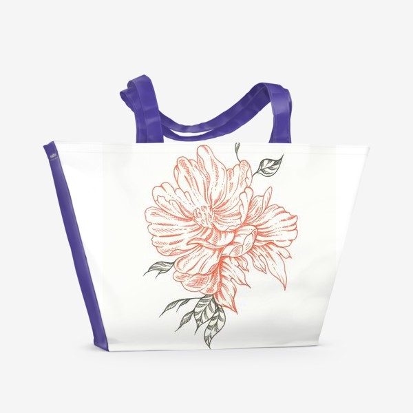 Пляжная сумка «Цветы "Розовый пион"»